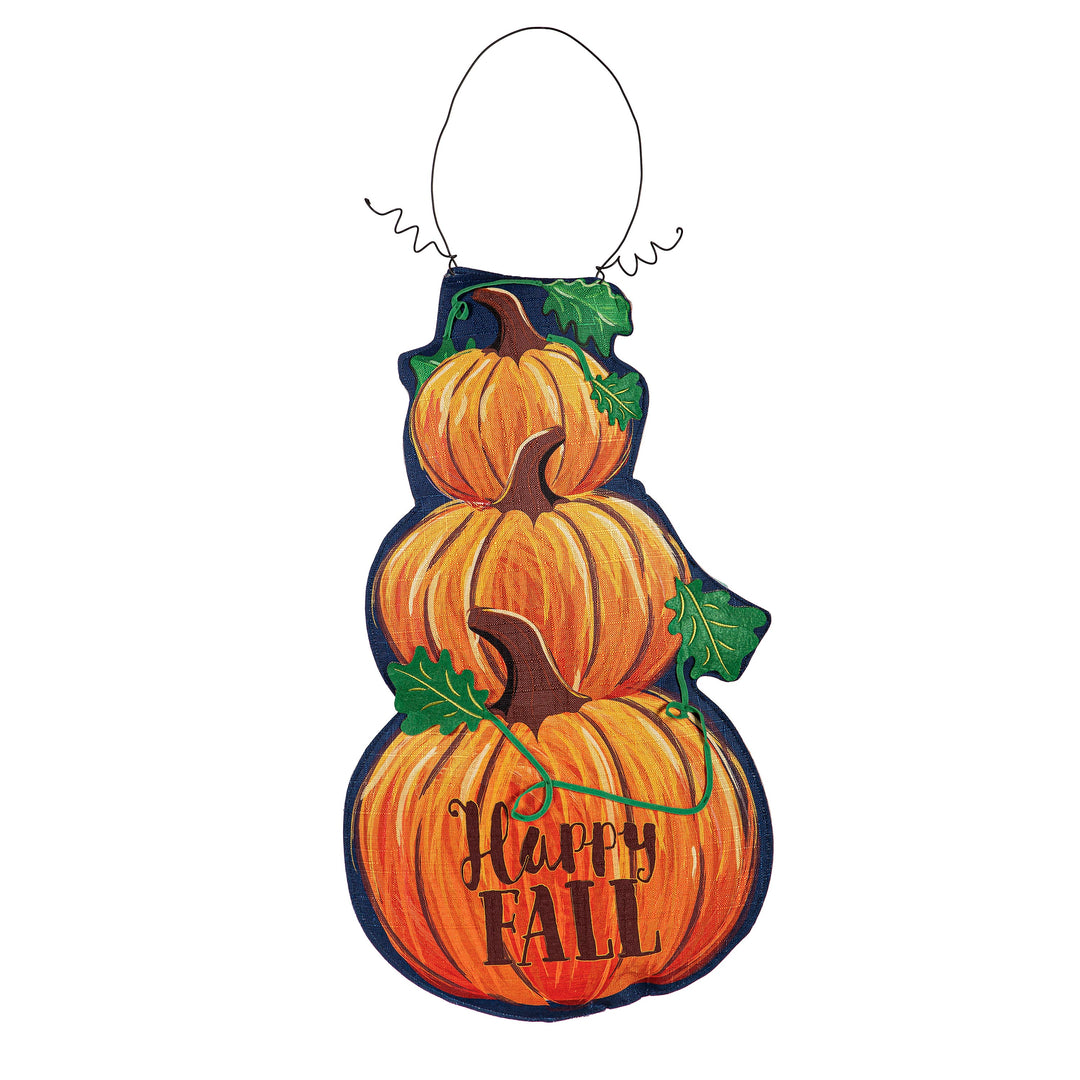 Fall Stacked Pumpkins-Winter Snowman Reversible Door Decoration heartlandflags