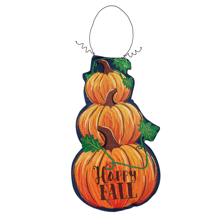 Fall Stacked Pumpkins-Winter Snowman Reversible Door Decoration heartlandflags
