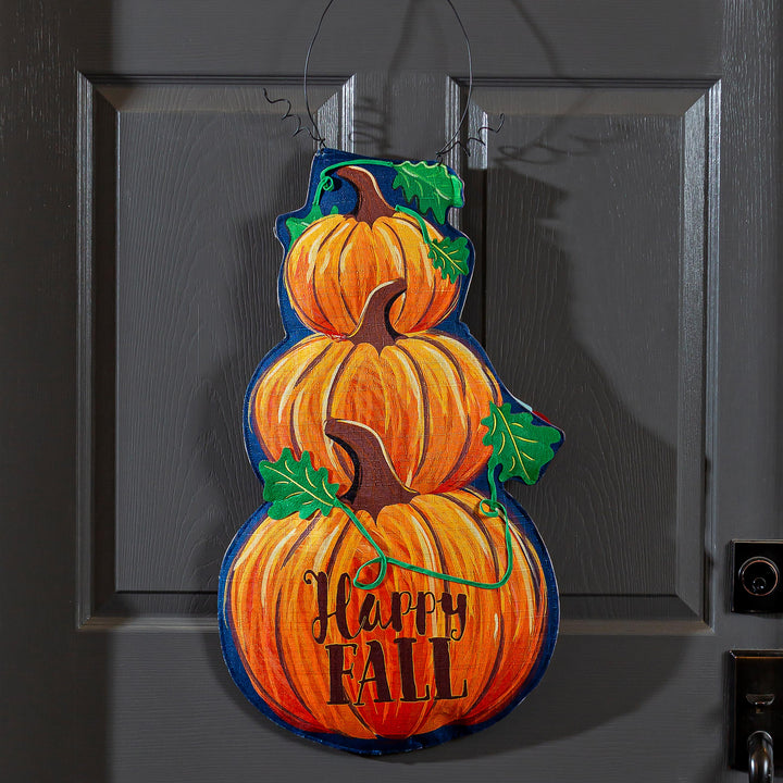 Fall Stacked Pumpkins-Winter Snowman Reversible Door Decoration heartlandflags