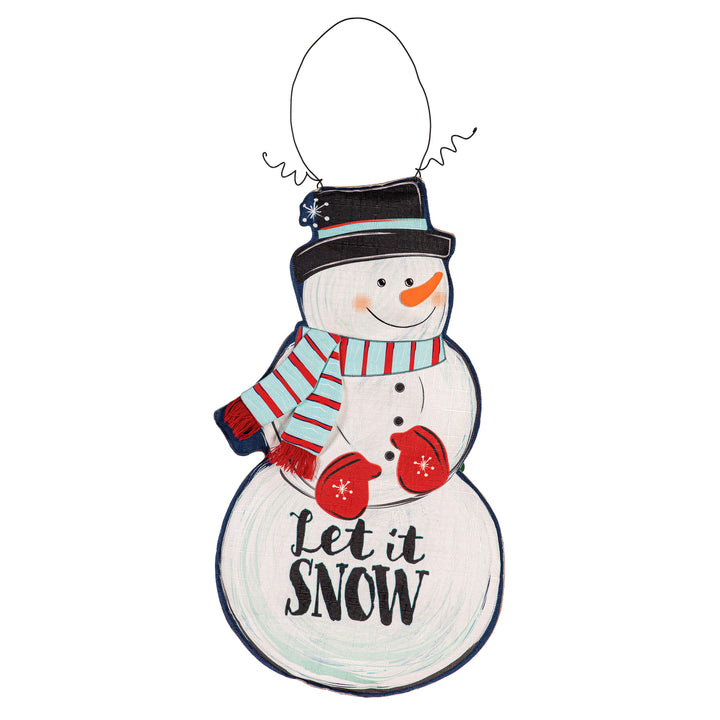 Fall Stacked Pumpkins-Winter Snowman Reversible Door Decoration heartlandflags