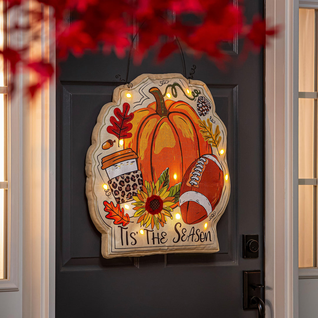 Fall Tis The Season Lighted Door Decoration heartlandflags