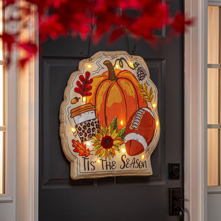 Fall Tis The Season Lighted Door Decoration heartlandflags