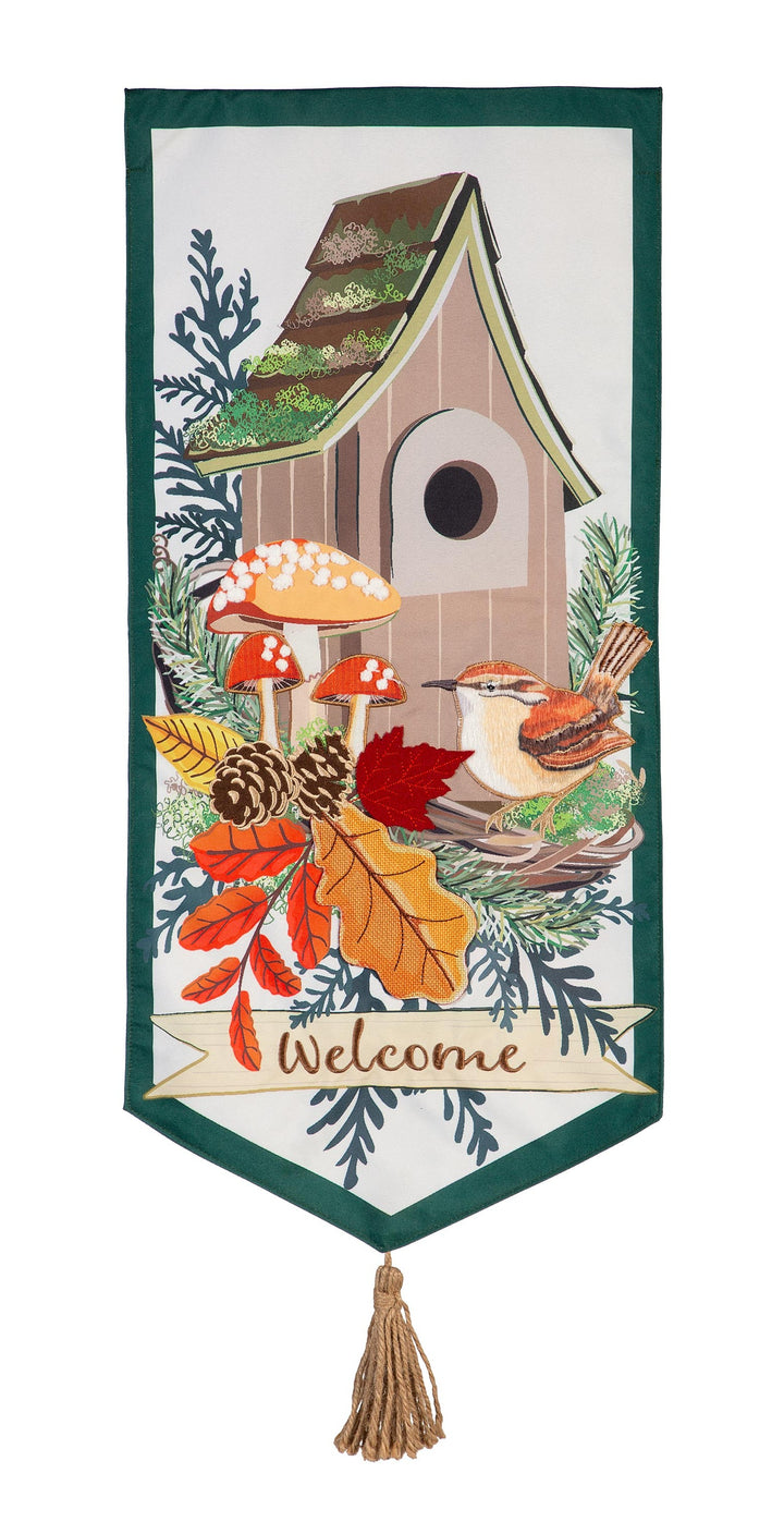 Fall Woodland Birdhouse 2 Sided Long Garden Flag heartlandflags