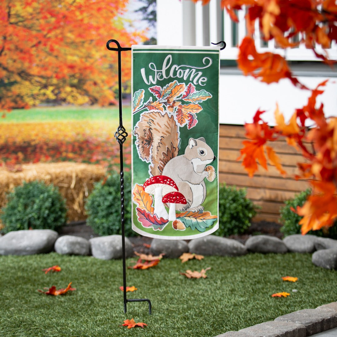 Fall Woodland Welcome Long Garden Flag 2 Sided heartlandflags