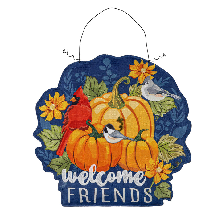 Fall and Halloween Welcome Friends Door Decoration heartlandflags