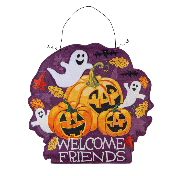 Fall and Halloween Welcome Friends Door Decoration heartlandflags