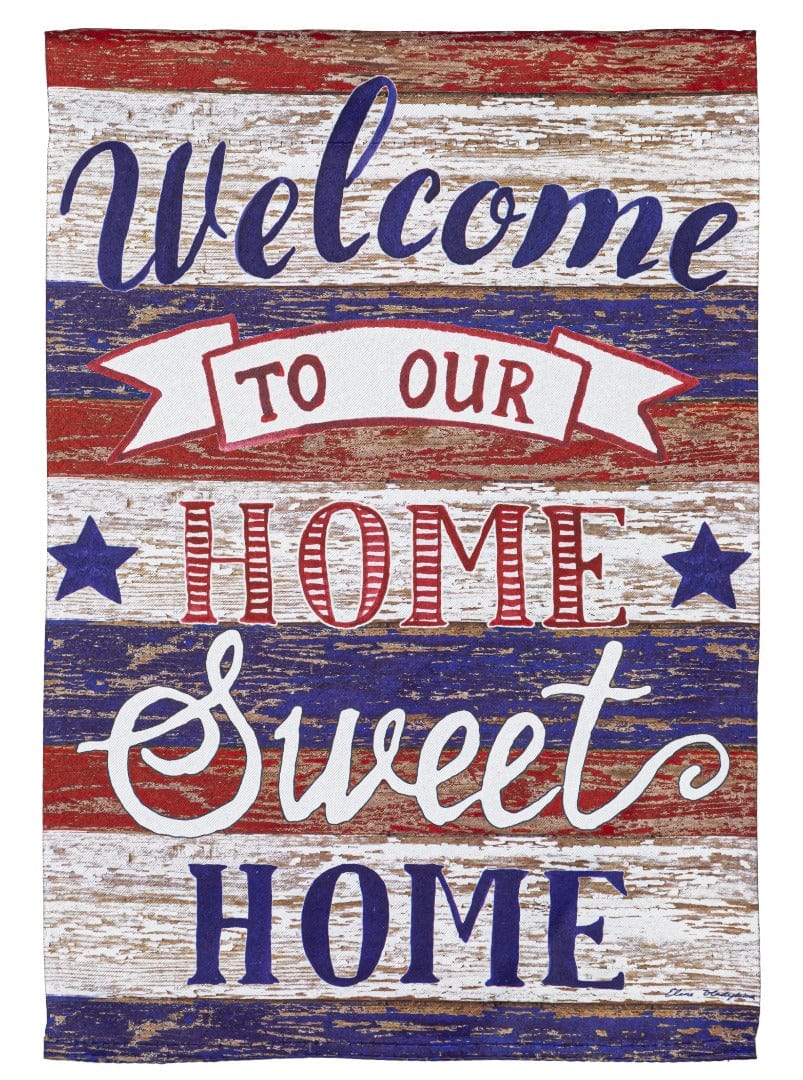 Farmhouse Home Sweet Home Patriotic Garden Flag 2 Sided heartlandflags