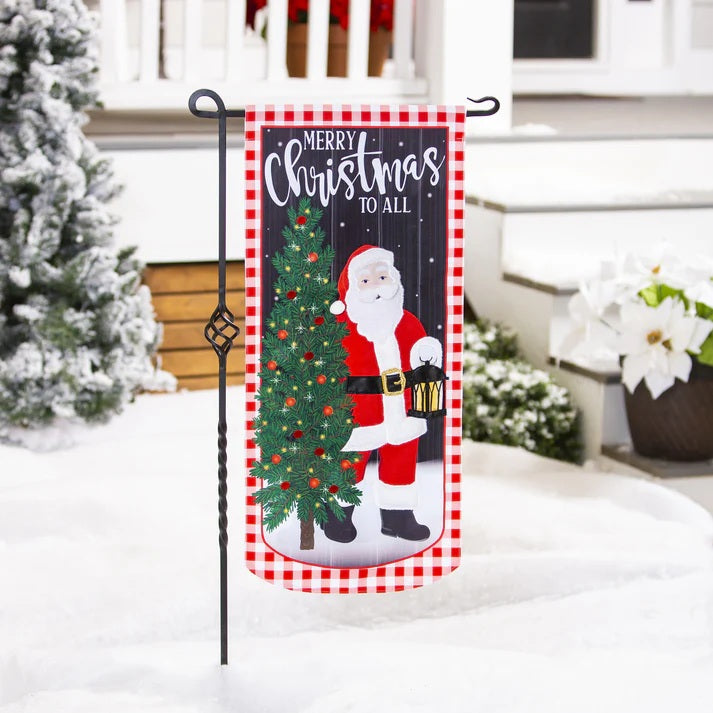 Father Christmas 2 Sided Long Garden Flag heartlandflags