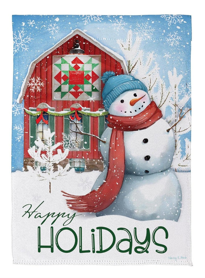 Festive Farm Snowman 2 Sided Garden Flag heartlandflags