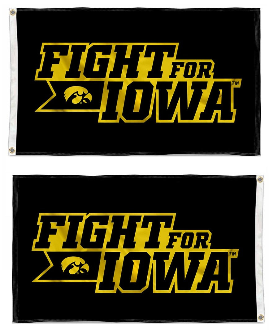 Fight For Iowa 2 Sided Black Flag heartlandflags