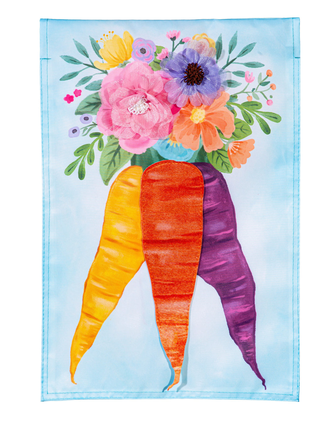 Floral Carrot Bunch Easter Garden Flag 2 Sided heartlandflags