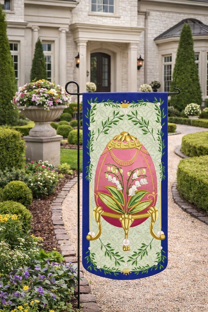 Floral Faberge Egg Long Easter Garden Flag heartlandflags