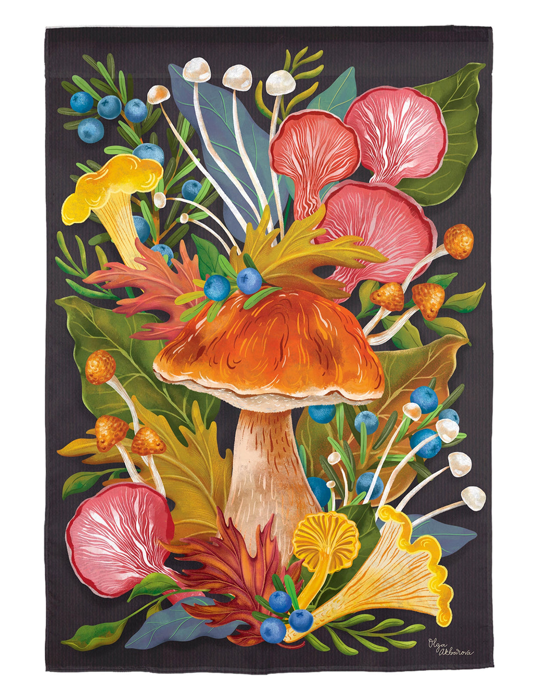 Floral Mushrooms Burst 2 Sided Garden Flag heartlandflags