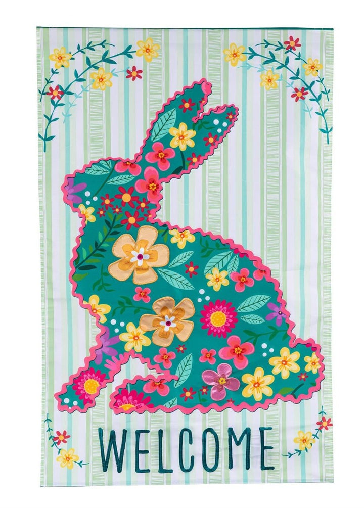 Floral Patterned Bunny 2 Sided Banner heartlandflags