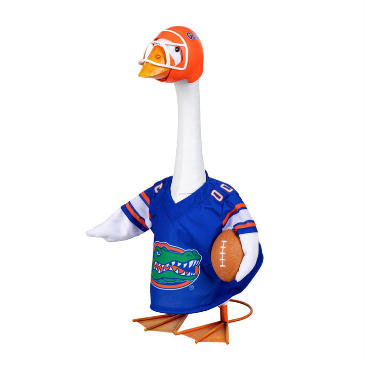 Angled front view of Florida Gators outfit on a decorative goose; goose not included