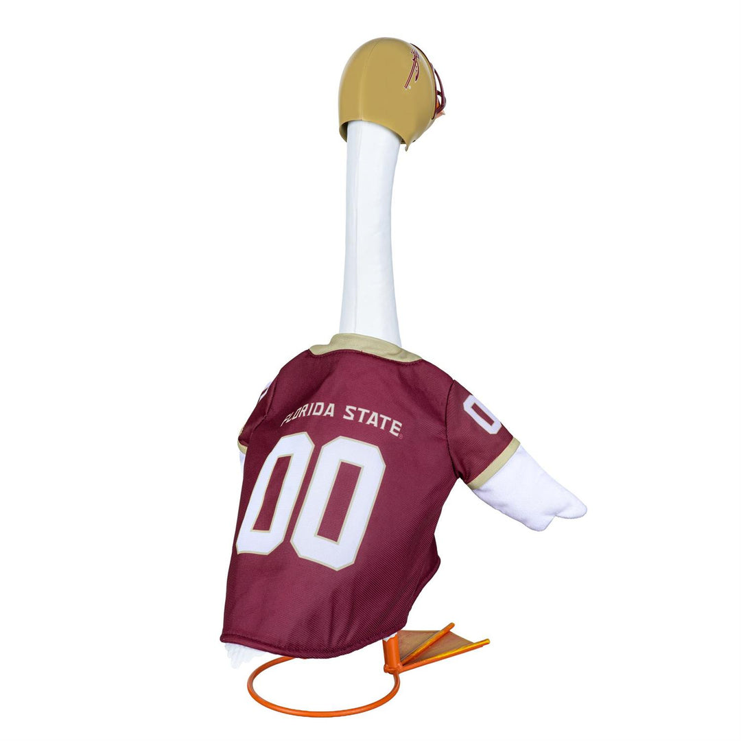 Florida State football outfit displayed on a 21-inch decorative goose; goose not included