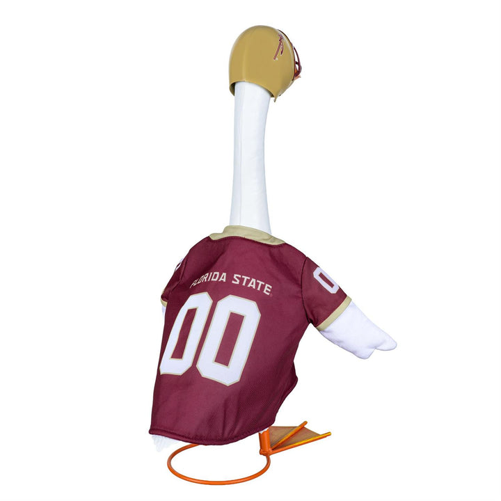 Florida State football outfit displayed on a 21-inch decorative goose; goose not included