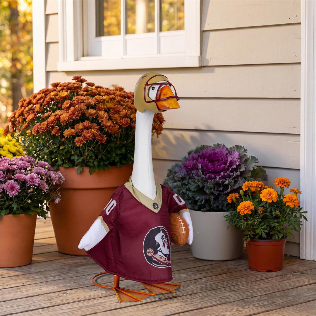 Florida State Seminoles football goose outfit with garnet jersey, football accent and gold-colored helmet; goose not included
