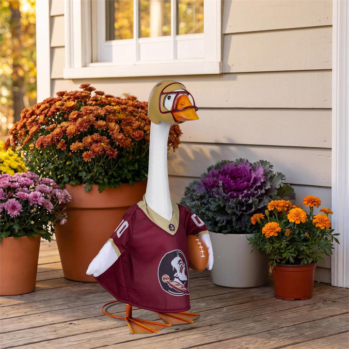 Florida State Seminoles football goose outfit with garnet jersey, football accent and gold-colored helmet; goose not included