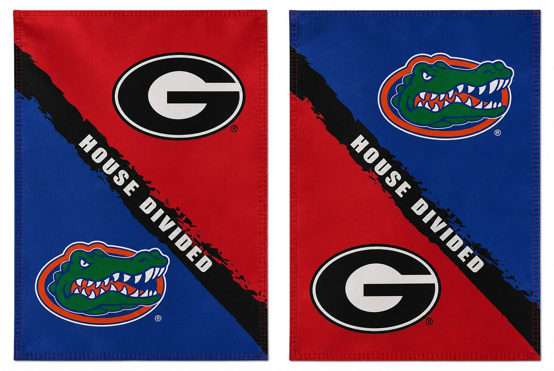 Florida vs Georgia House Divided 2 Sided Garden Flag heartlandflags