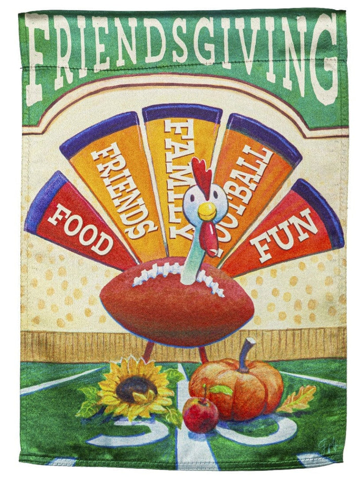 Friendsgiving Turkey Thanksgiving Garden Flag 2 Sided heartlandflags
