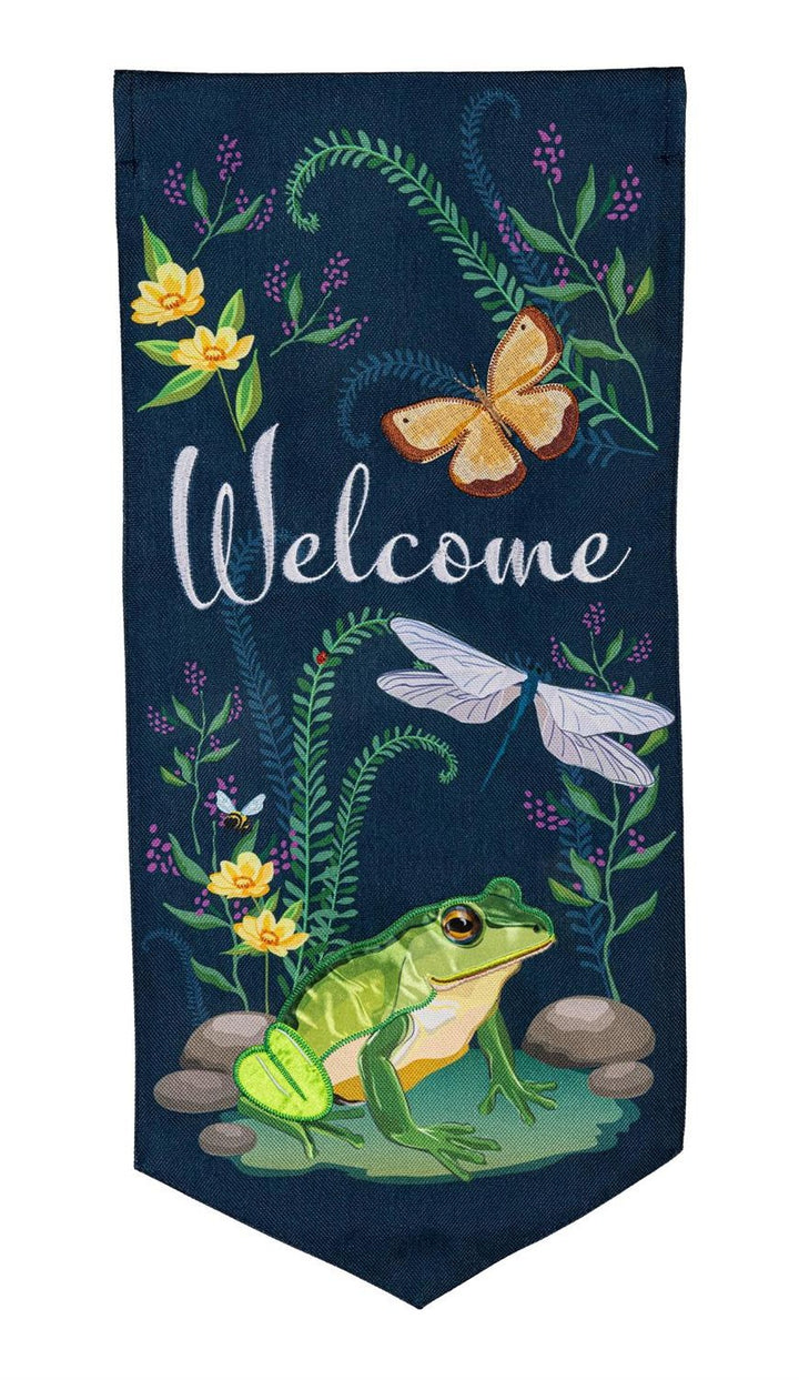 Garden Friends 2 Sided Long Garden Flag flat lay product image