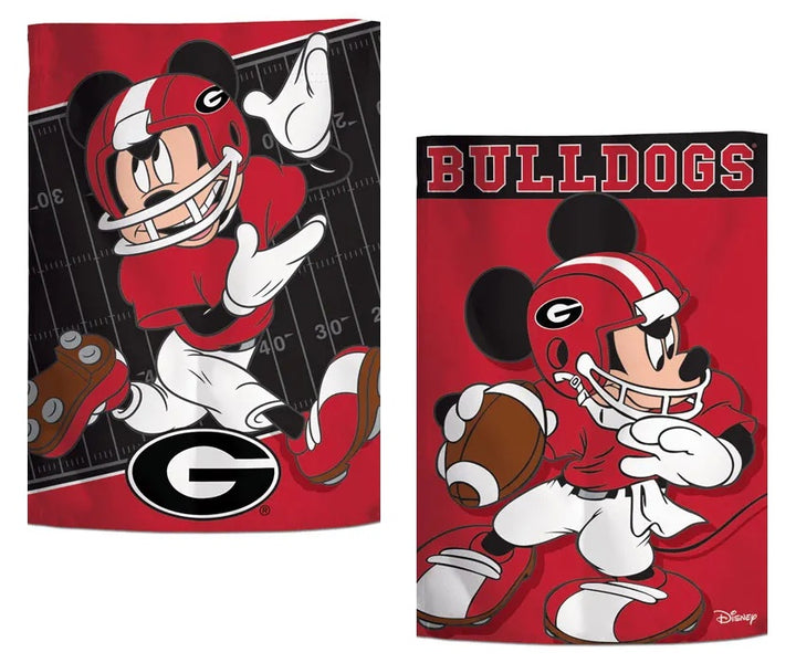 Georgia Bulldogs Garden Flag 2 Sided Disney Mickey Mouse heartlandflags