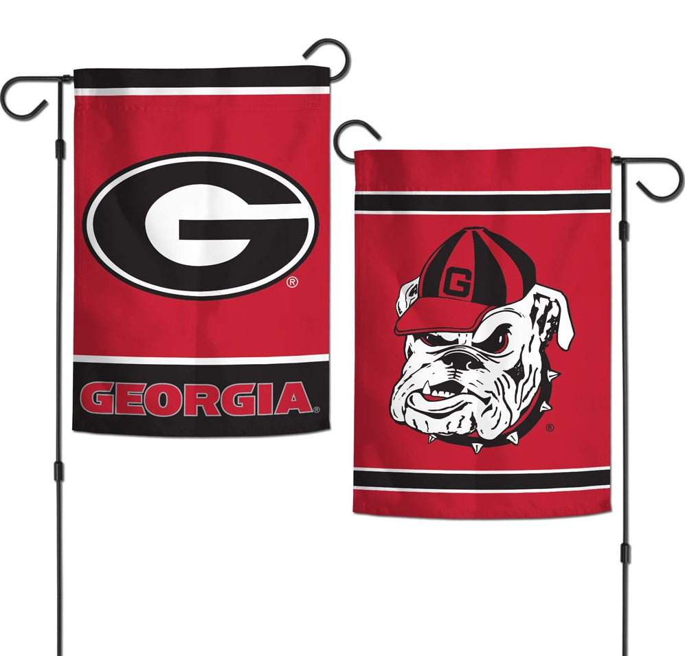 Georgia Bulldogs Garden Flag 2 Sided Double Logo heartlandflags