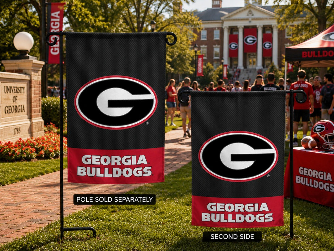 Georgia Bulldogs Garden Flag 2 Sided Embroidered heartlandflags