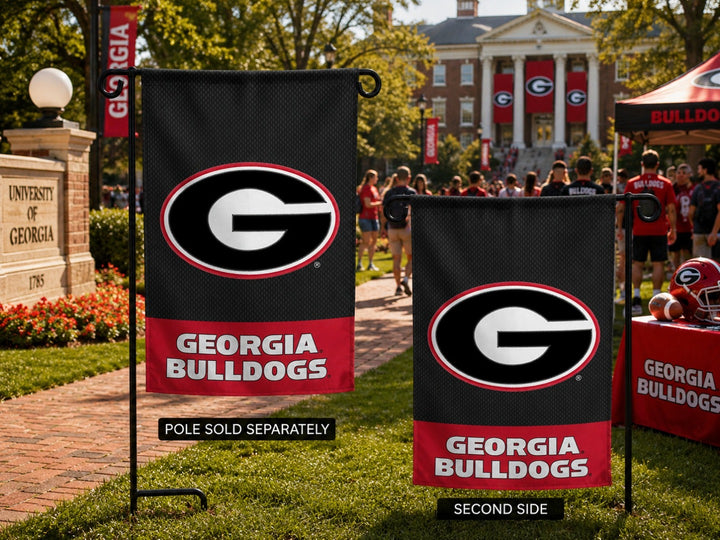 Georgia Bulldogs Garden Flag 2 Sided Embroidered heartlandflags