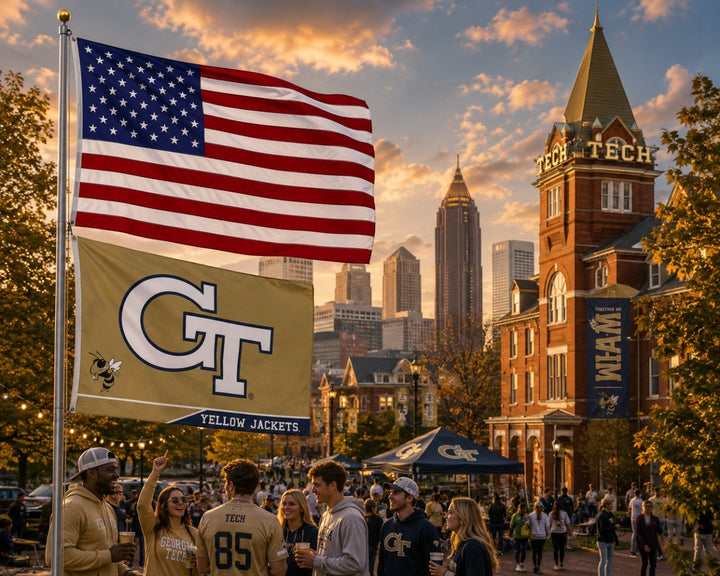 Georgia Tech Flag 3x5 Logo Yellow Jackets heartlandflags