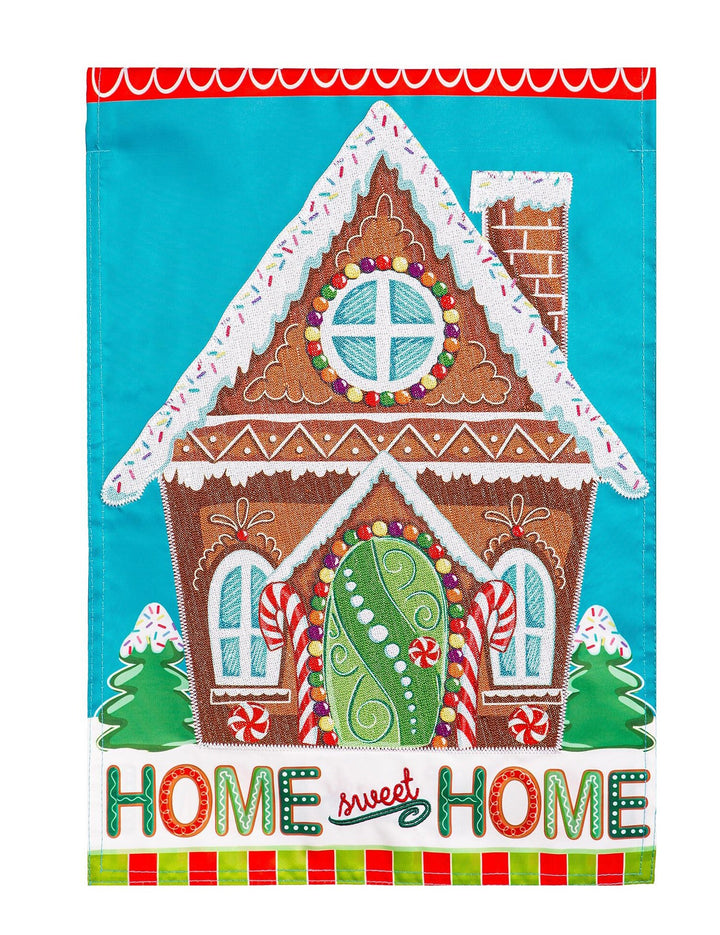 Gingerbread Home Sweet Home Garden Flag 2 Sided heartlandflags