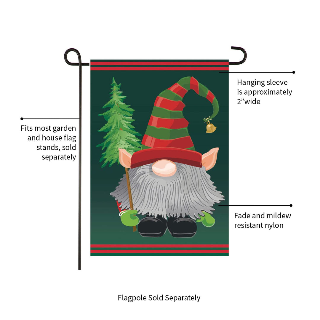 Gnome Elf Christmas Garden Flag 2 Sided heartlandflags