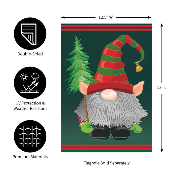 Gnome Elf Christmas Garden Flag 2 Sided heartlandflags