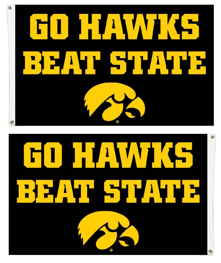 Go Hawks Beat State Flag 2 Sided 3x5 Black heartlandflags