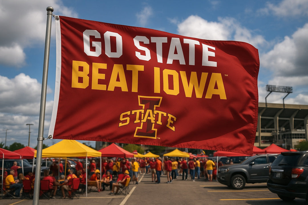 Go State Beat Iowa Flag 3x5 I State 2 Sided heartlandflags