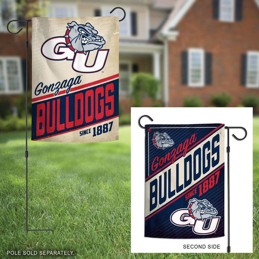 Gonzaga Bulldogs Garden Flag 2 Sided Retro Logo heartlandflags