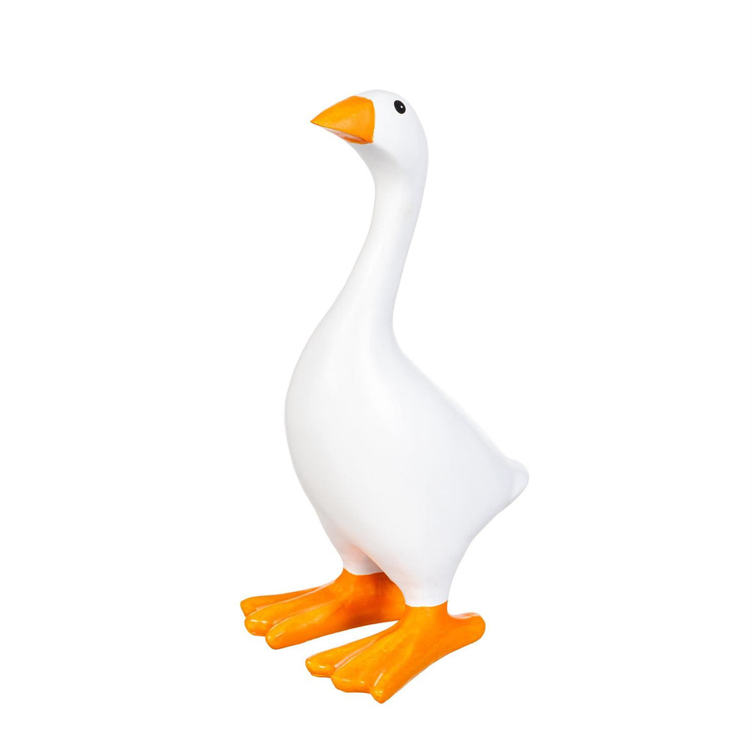 Side view of Gordy the Table Goose resin desktop figurine