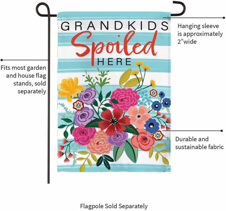 Grandkids Spoiled Here 2 Sided Garden Flag heartlandflags