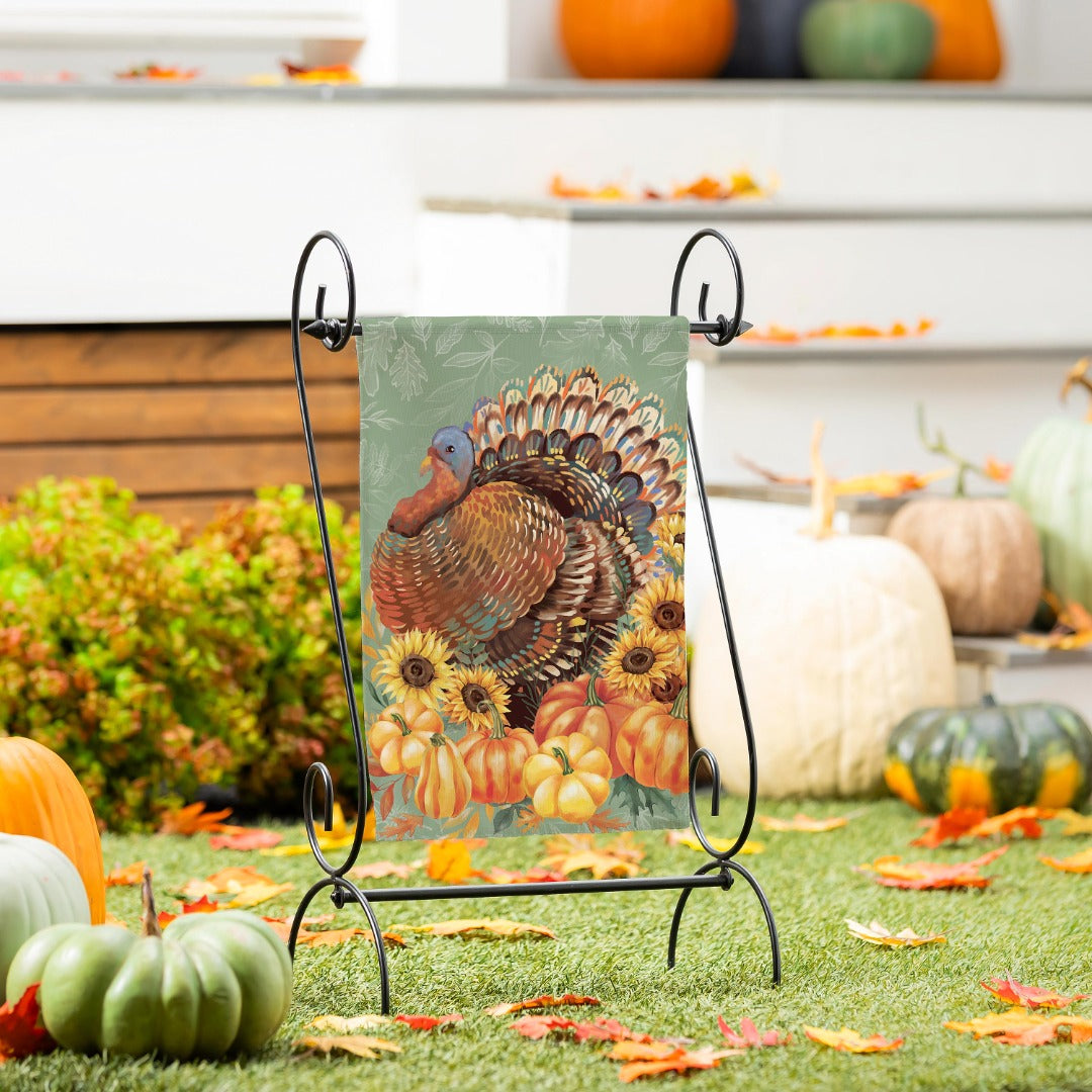 Grateful Gatherings Turkey 2 Sided Garden Flag heartlandflags