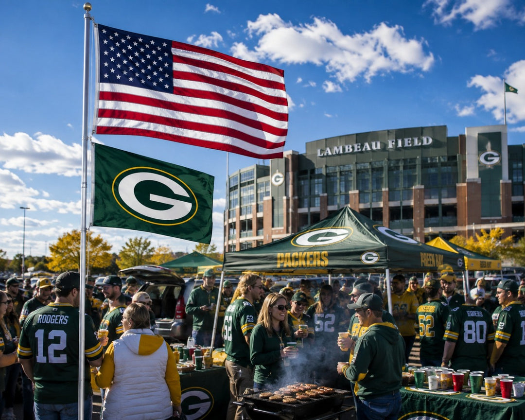 Green Bay Packers 2 Sided Green 3x5 Flag heartlandflags