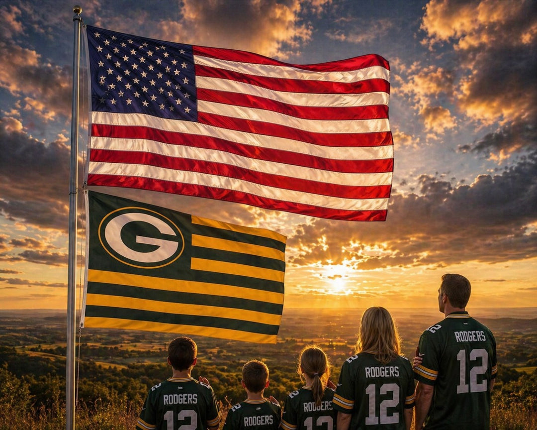 Green Bay Packers Flag 3x5 Americana Stripes heartlandflags