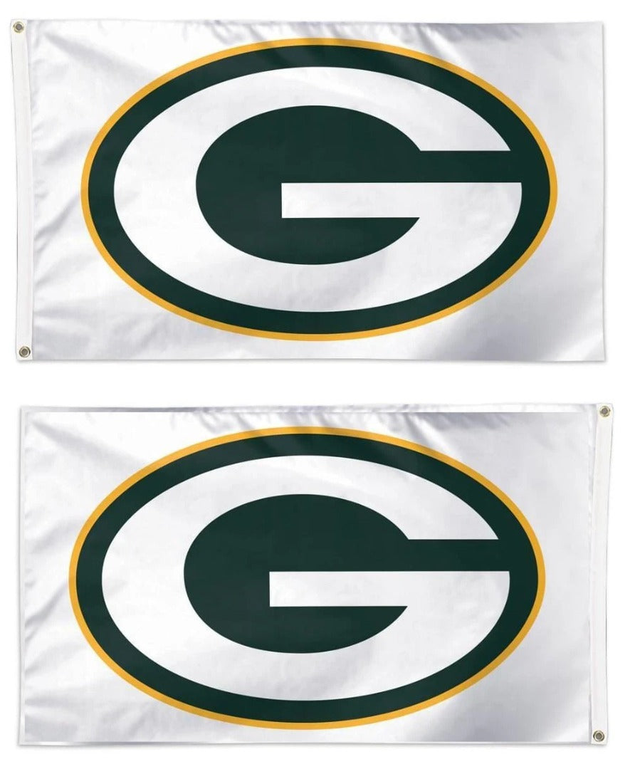Green Bay Packers Flag 3x5 White 2 Sided heartlandflags