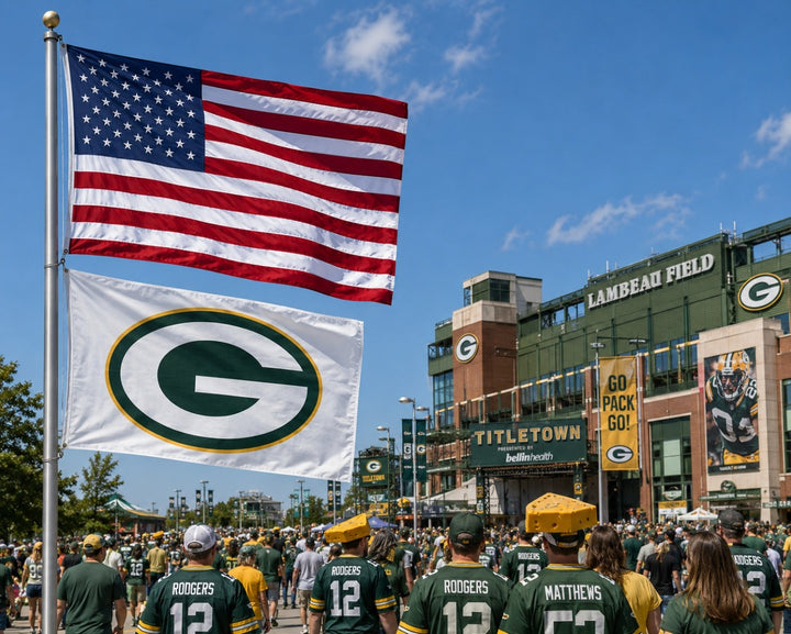 Green Bay Packers Flag 3x5 White 2 Sided heartlandflags