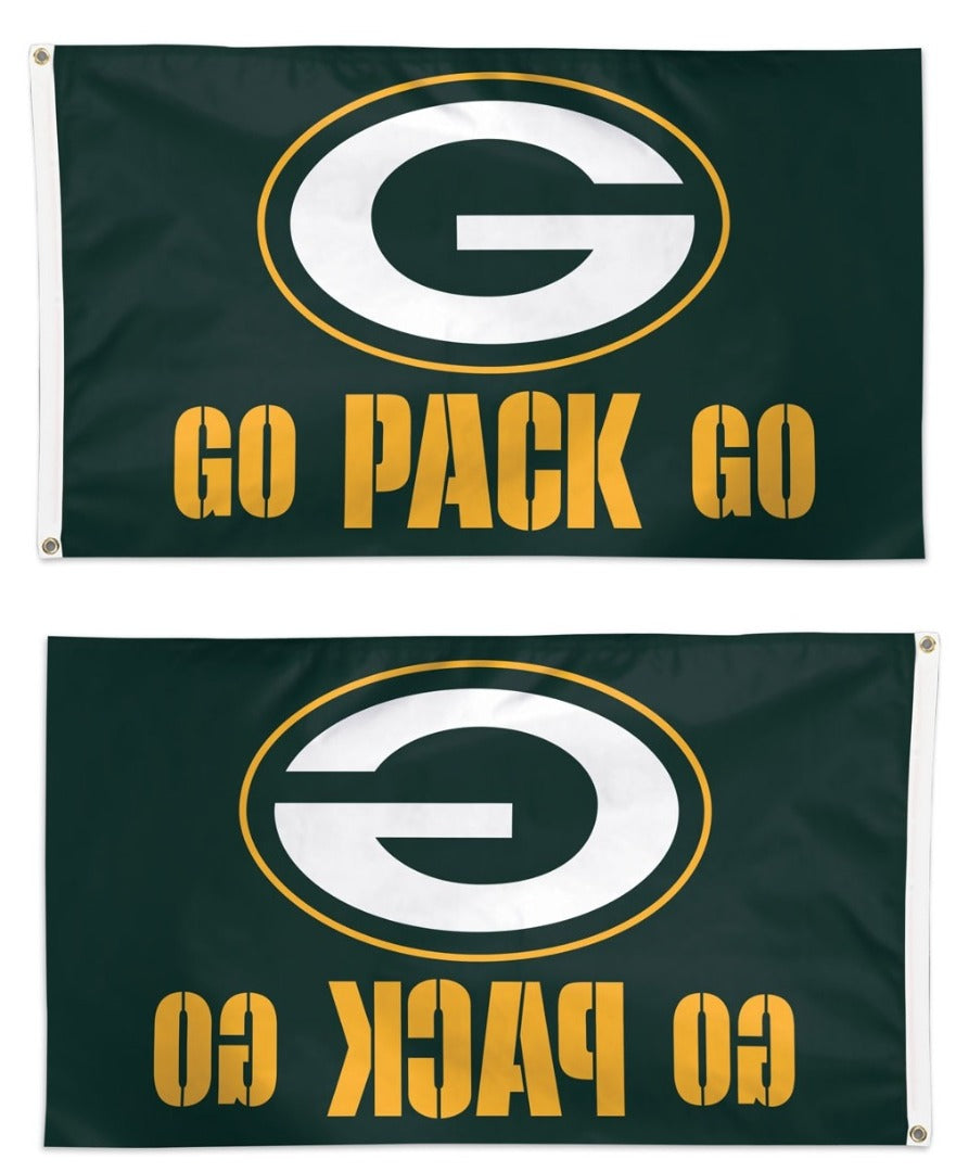 Green Bay Packers Go Pack Go Green 3x5 Flag heartlandflags