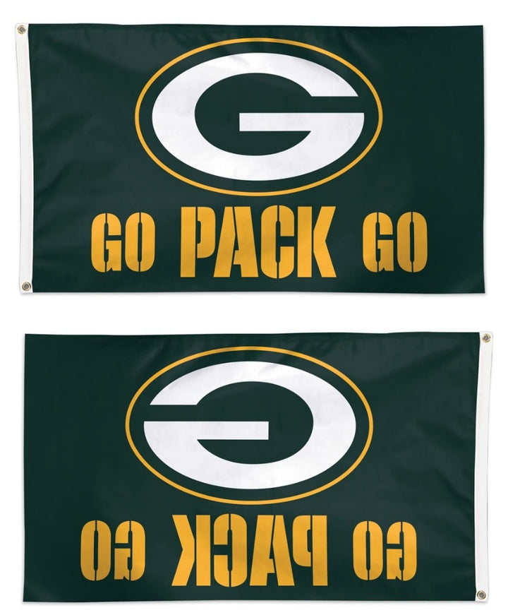 Green Bay Packers Go Pack Go Green 3x5 Flag heartlandflags