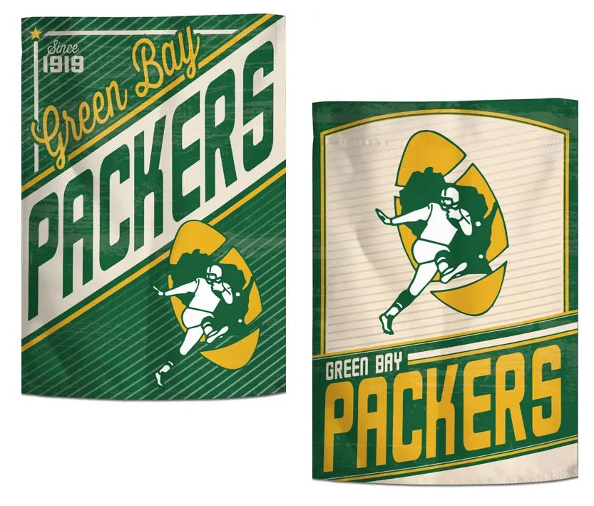 Green Bay Packers Retro 2 Sided Garden Flag heartlandflags