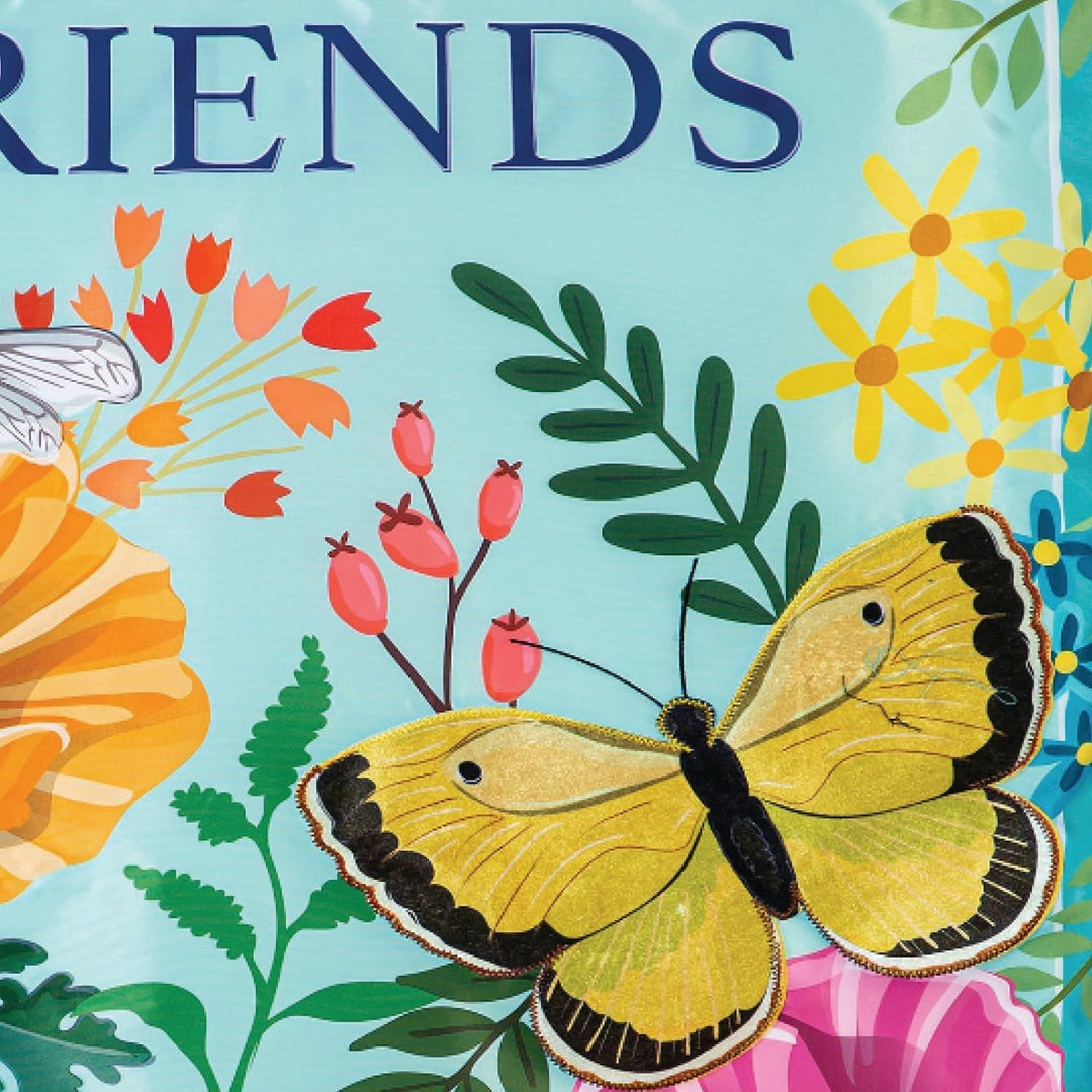Greenhouse Garden Welcome Friends 2 Sided Banner heartlandflags