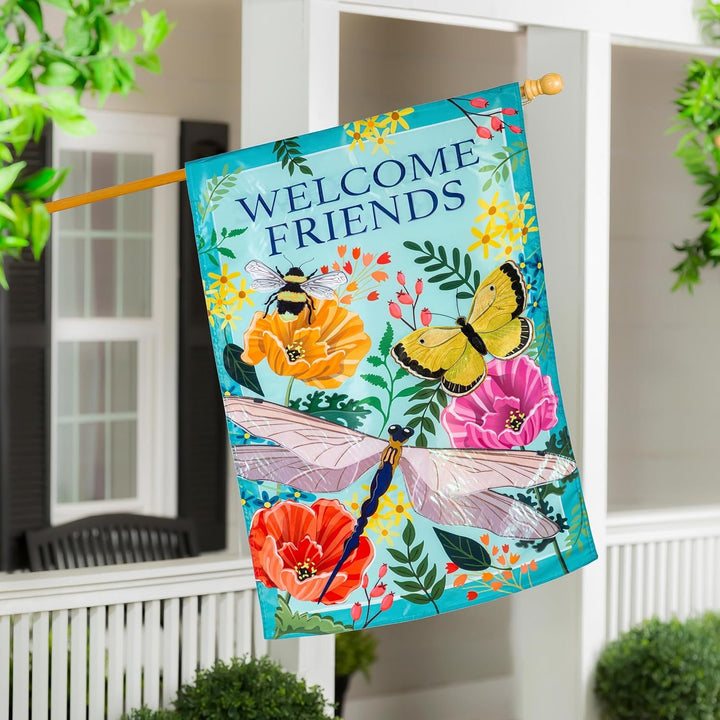 Greenhouse Garden Welcome Friends 2 Sided Banner heartlandflags