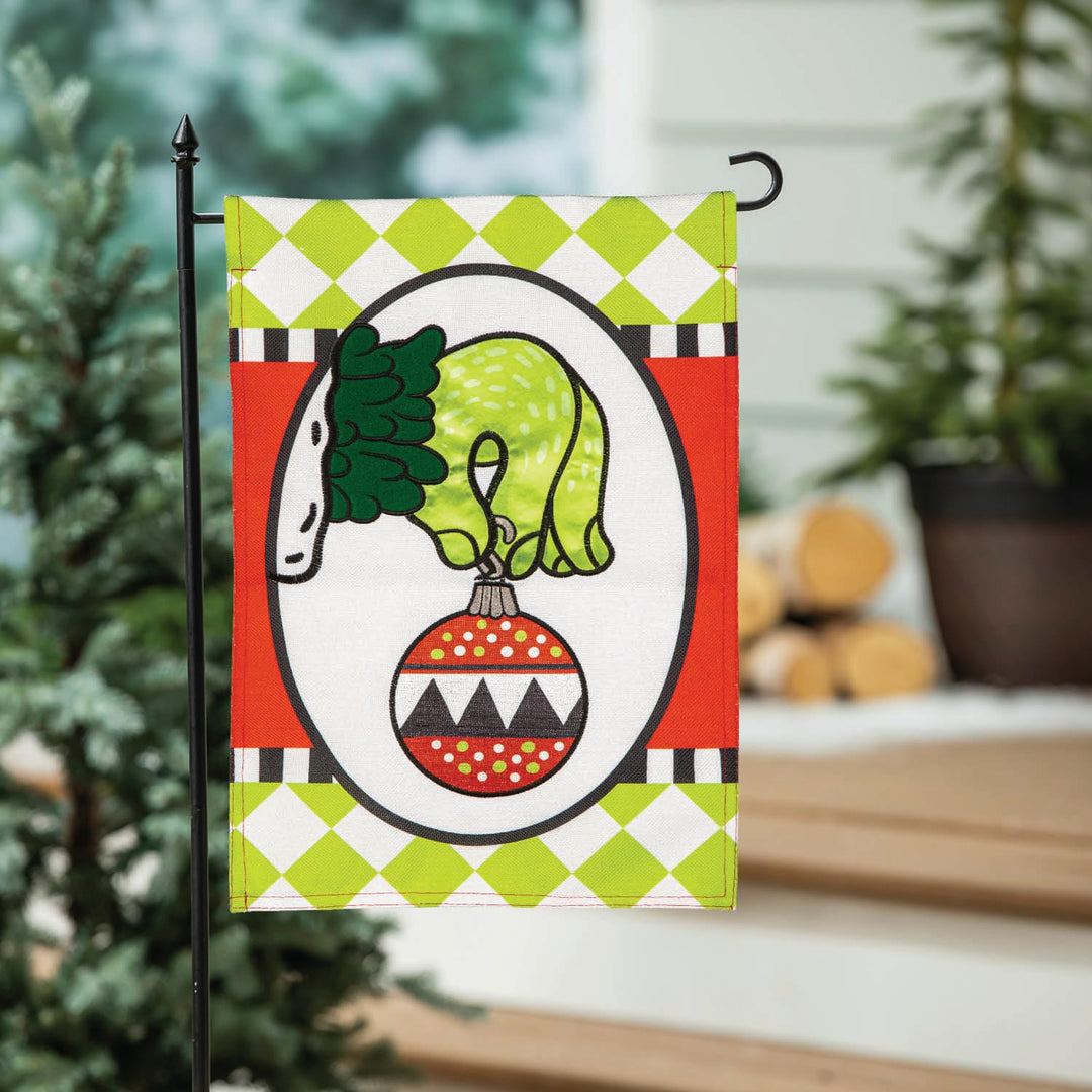 Grinch Ornament Christmas Garden Flag 2 Sided heartlandflags